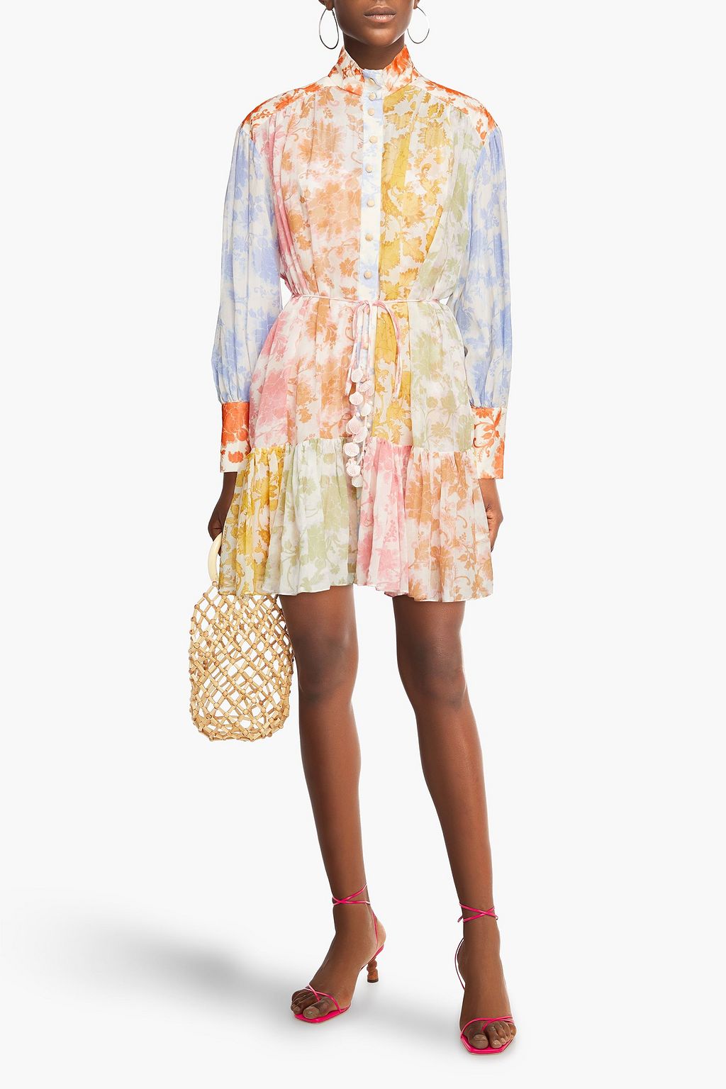 ZIMMERMANN Floral-print cotton and silk-blend voile mini dress