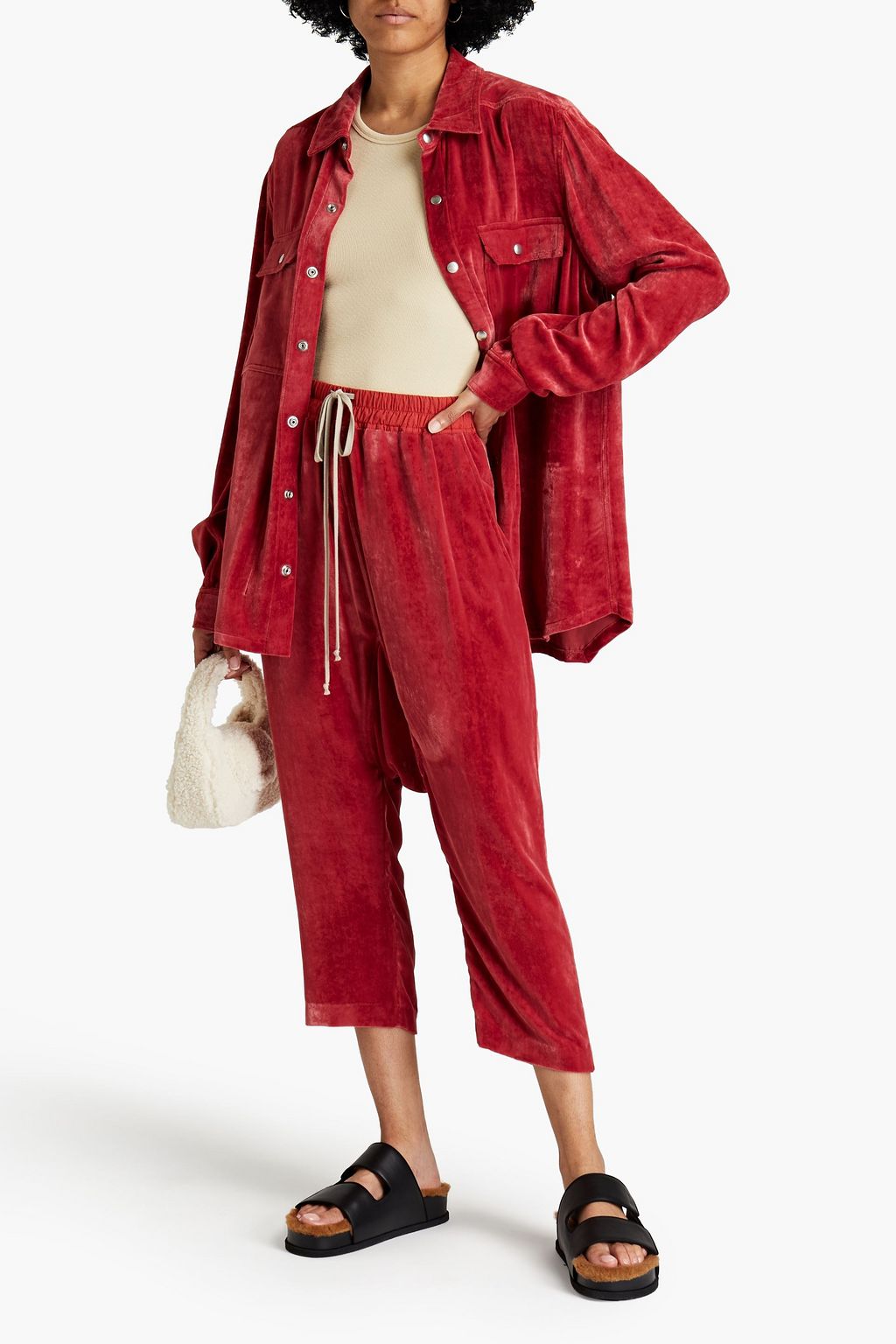 RICK OWENS Velvet shirt