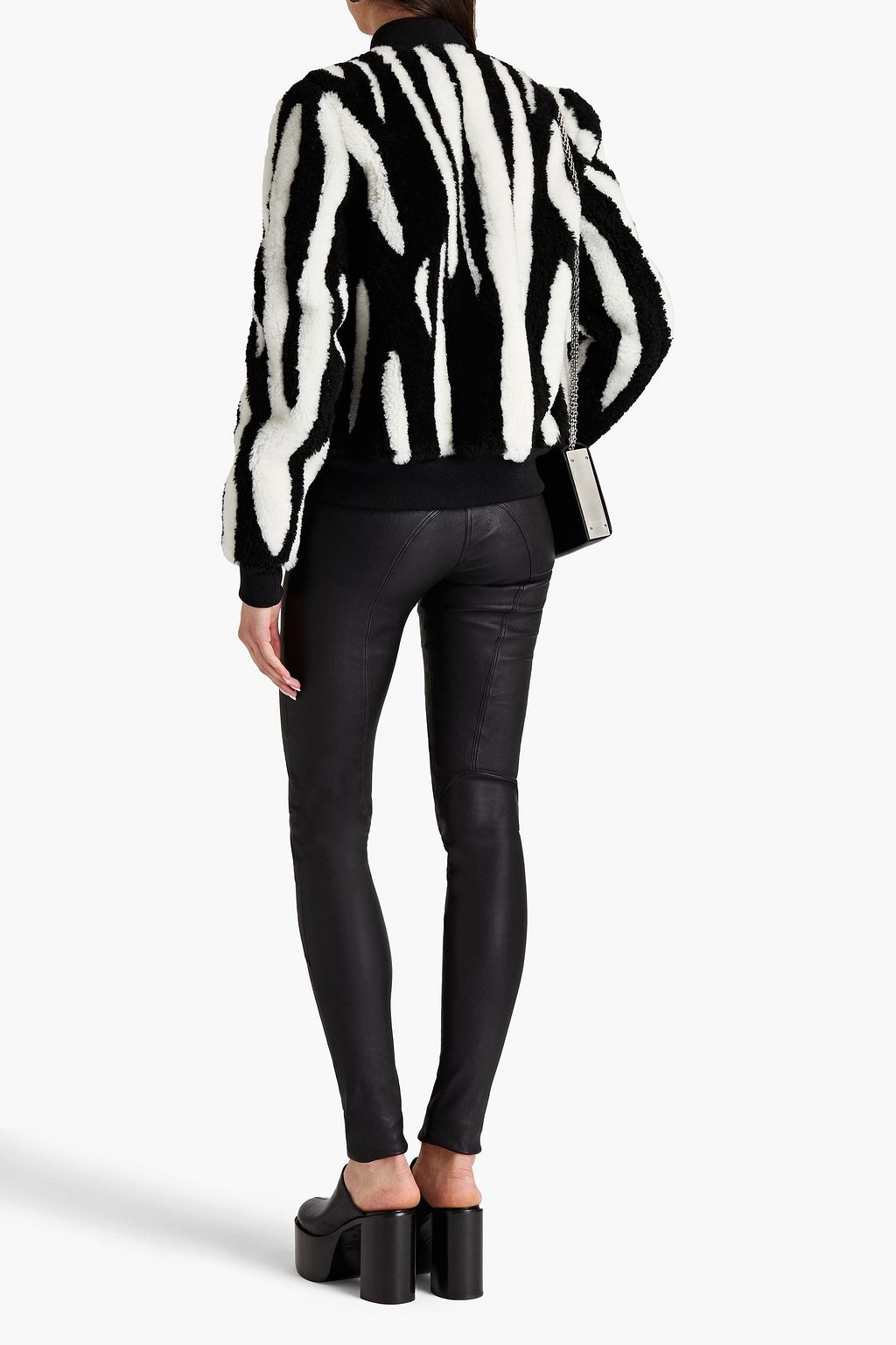 RICK OWENS Zebra-print shearling bomber jacket