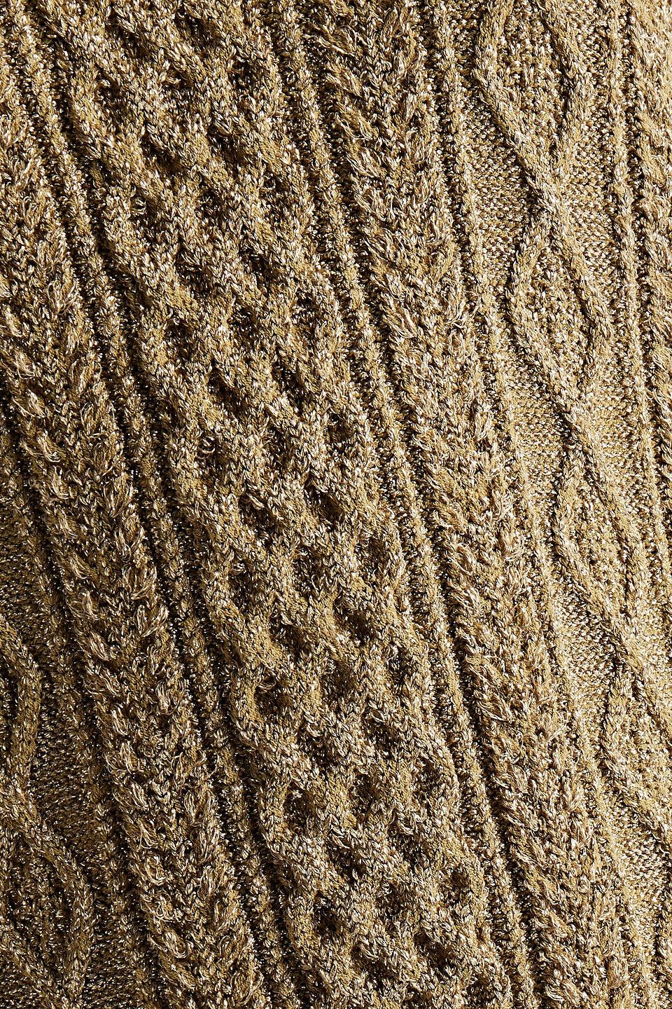 VALENTINO METALLIC CABLE-KNIT SWEATER