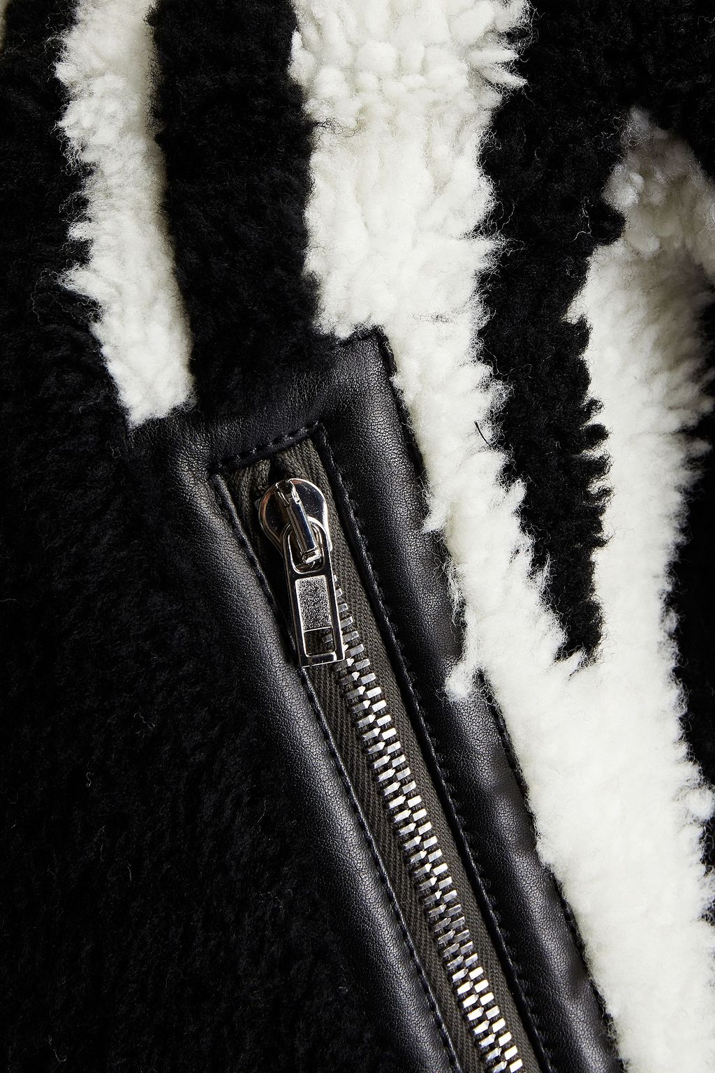 RICK OWENS Zebra-print shearling jacket