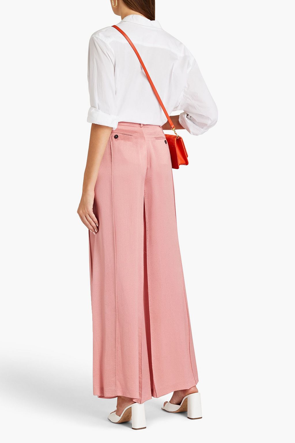 VALENTINO GARAVANI Hammered-satin wide-leg pants