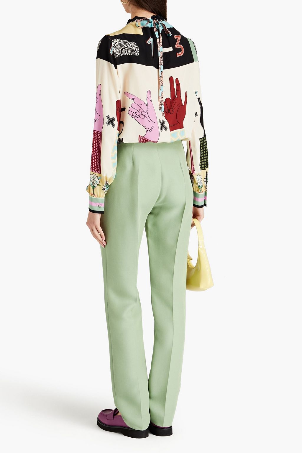 VALENTINO GARAVANI Silk and wool-blend crepe straight-leg pants