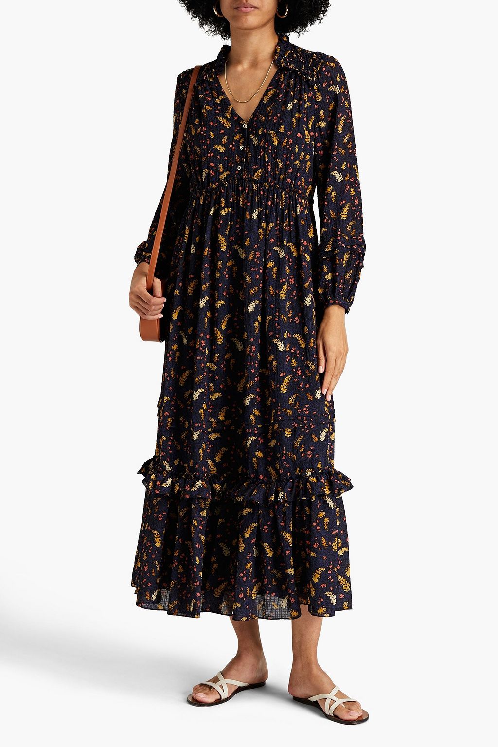 CLAUDIE PIERLOT Gathered crepe midi dress