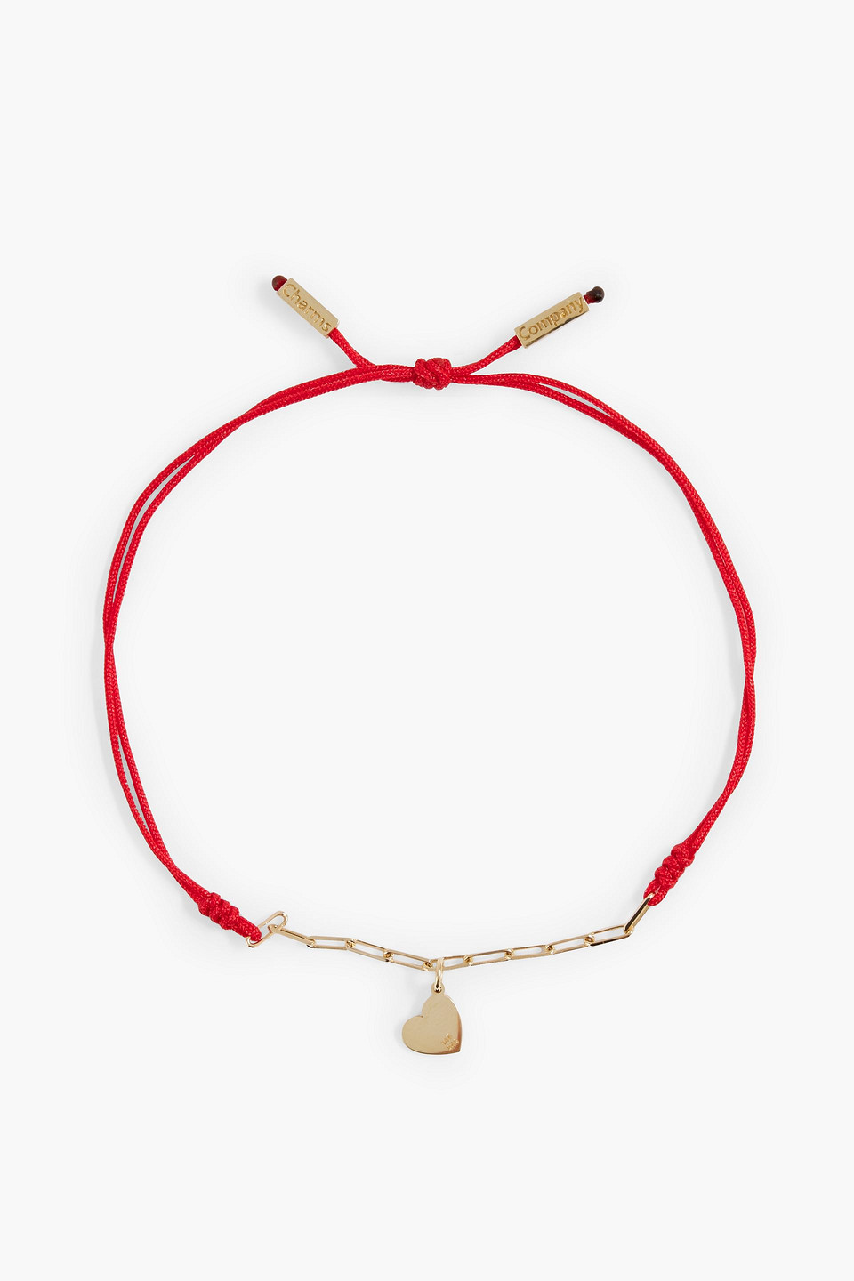 Charms Company 14-karat gold and cord bracelet