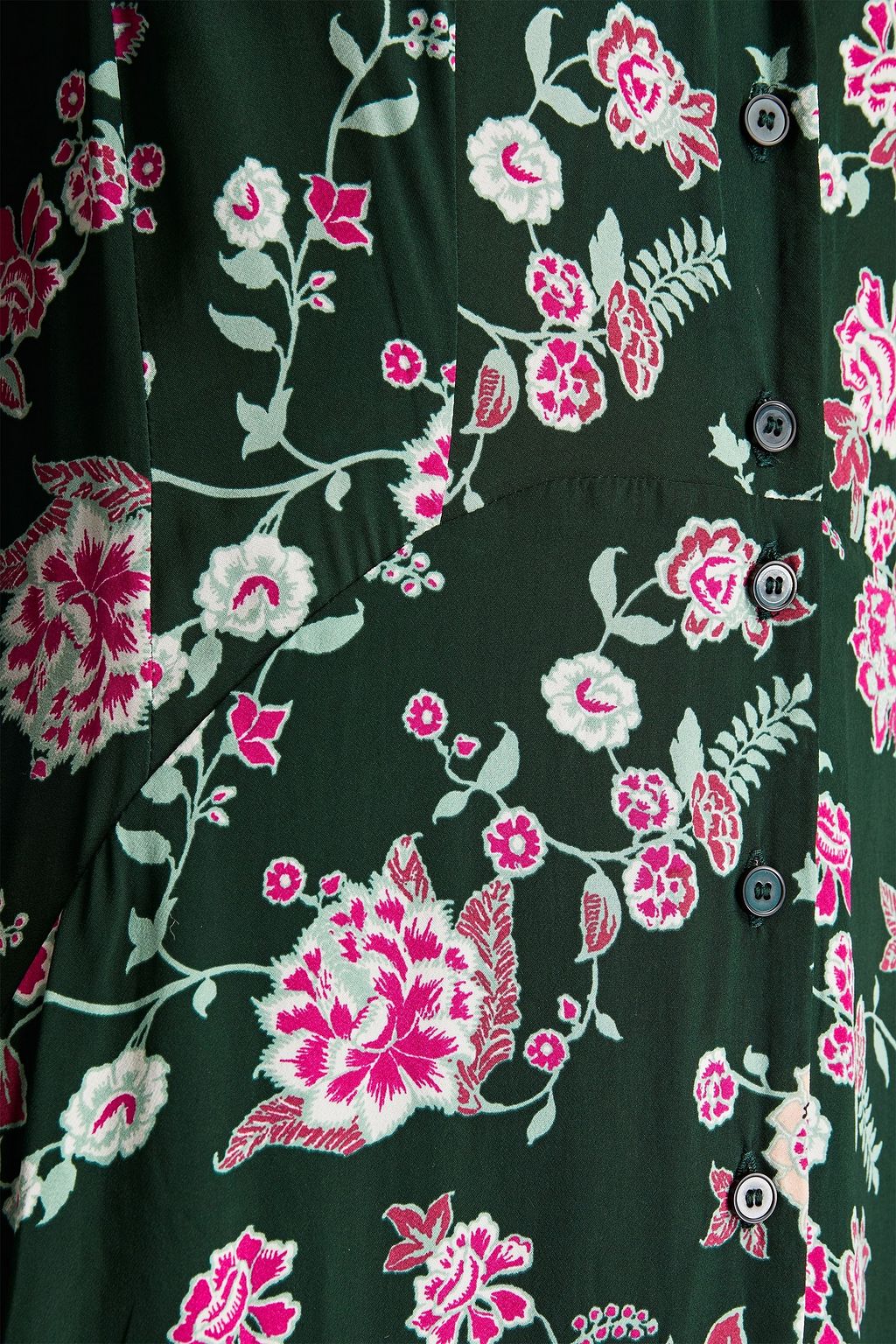 CLAUDIE PIERLOT Ruffle-trimmed floral-print crepe de chine midi dress