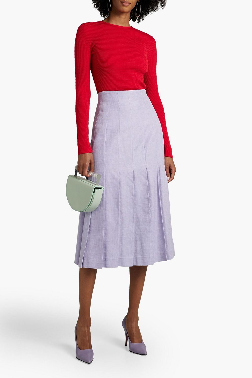 VICTORIA BECKHAM Cutout pointelle-knit wool sweater