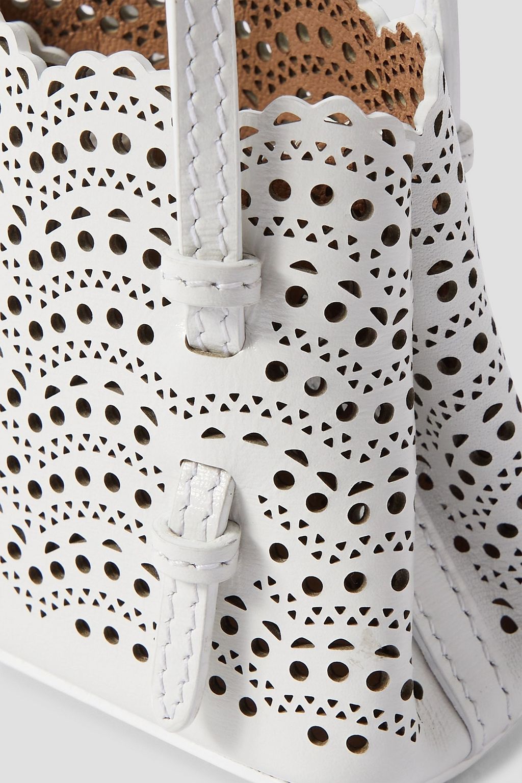 ALAÏA Mina mini laser-cut leather tote