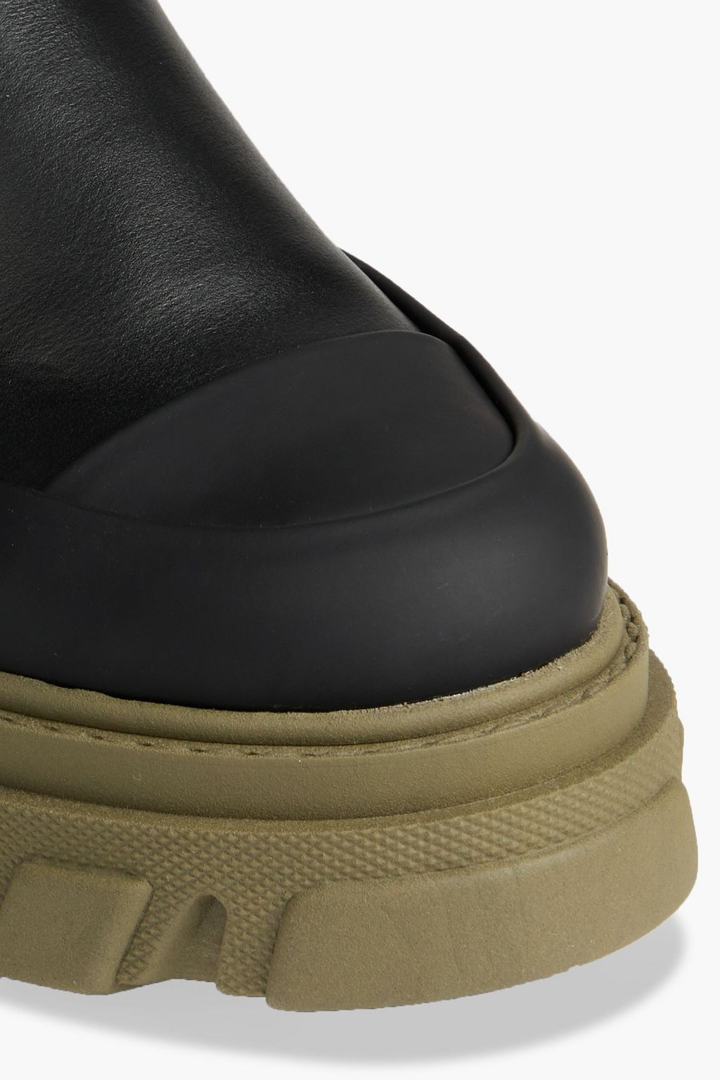GANNI Rubber-trimmed two-tone leather Chelsea boots