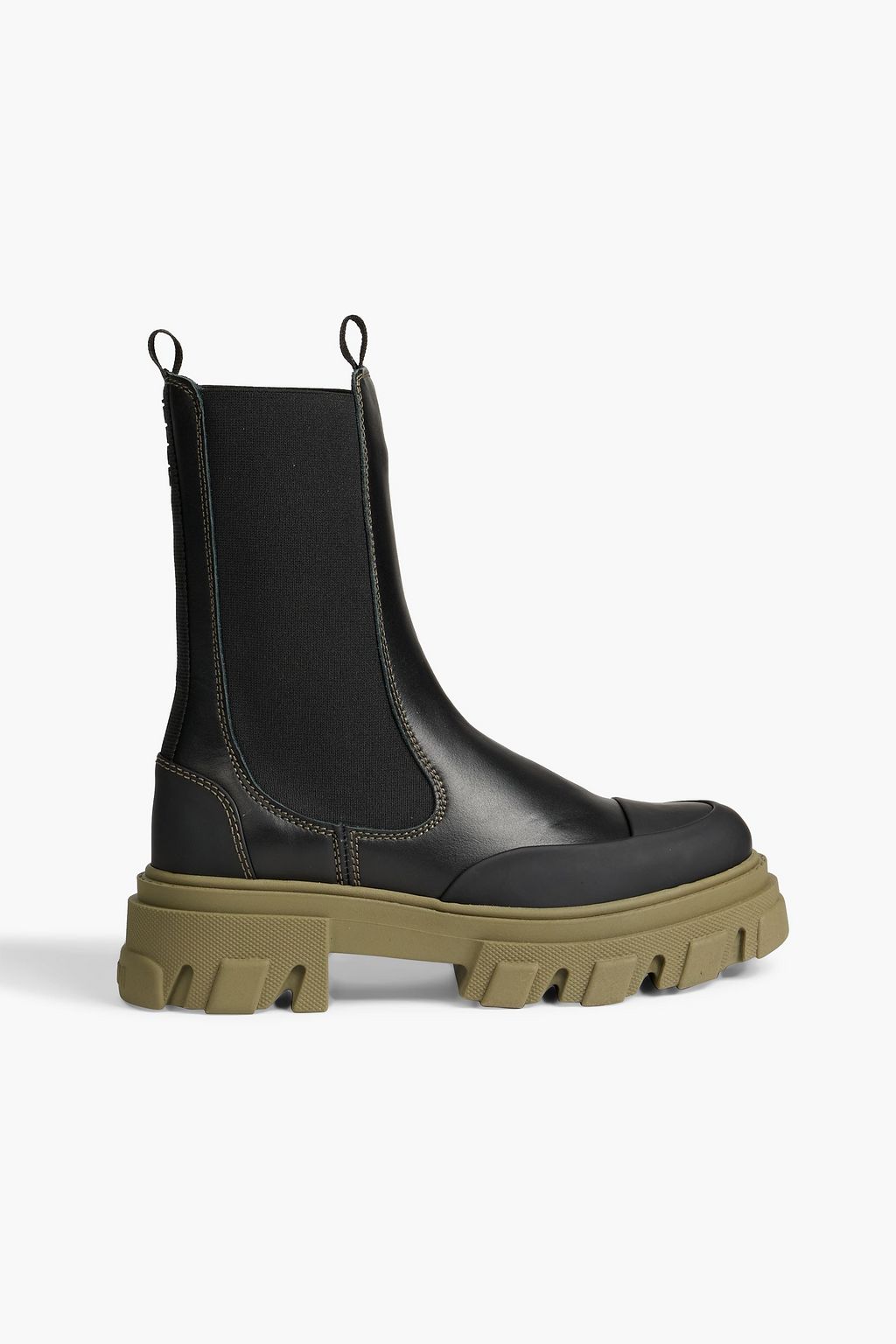 GANNI Rubber-trimmed two-tone leather Chelsea boots | THE OUTNET