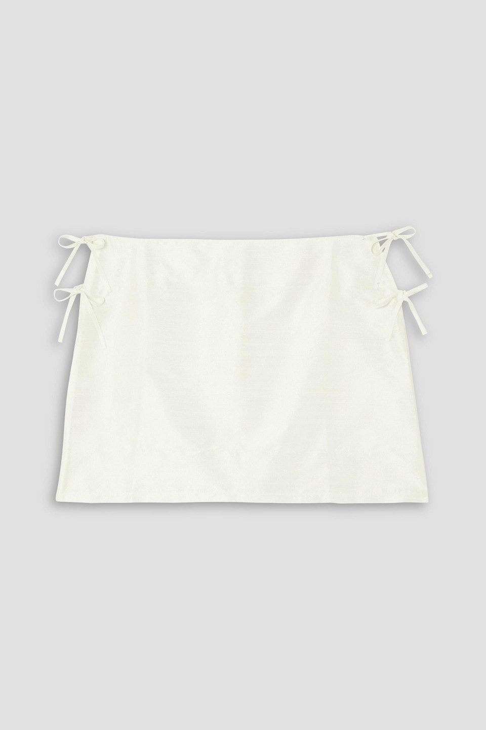 Maison Cléo Monique Silk-dupioni Mini Skirt In Ivory