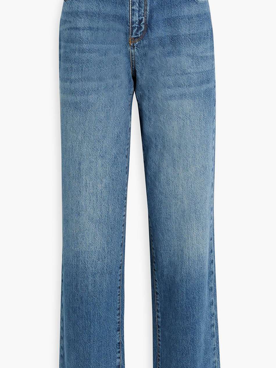high-rise straight-leg jeans