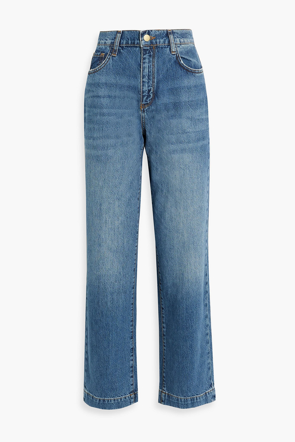 High-rise straight-leg jeans