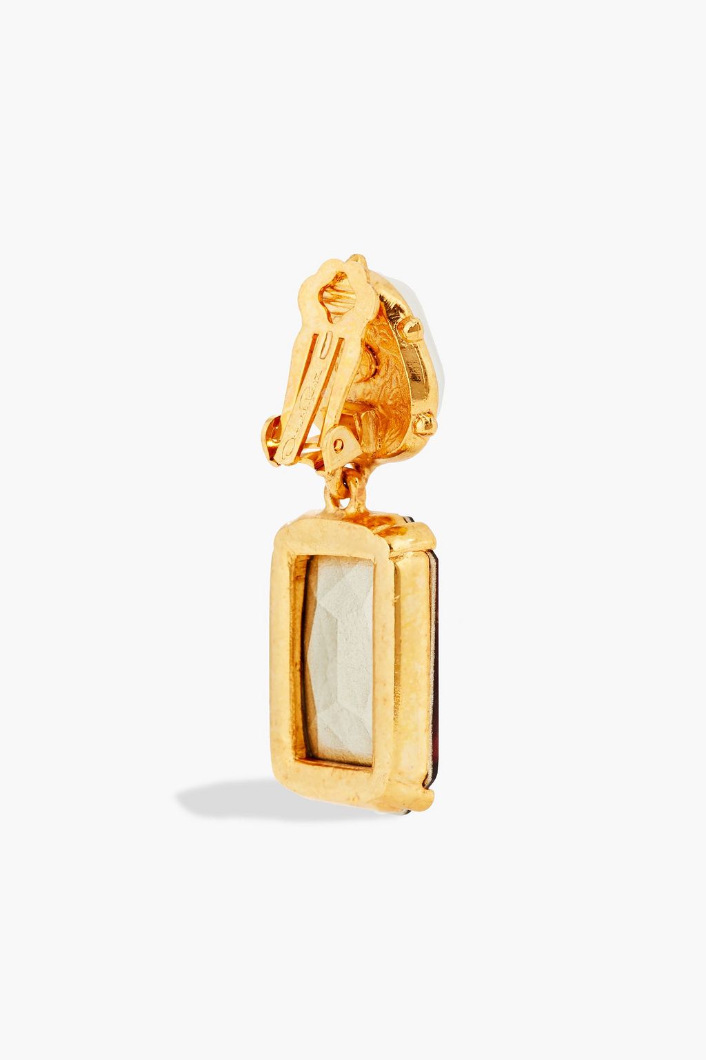 OSCAR DE LA RENTA Gold-tone, crystal and faux pearl clip earrings