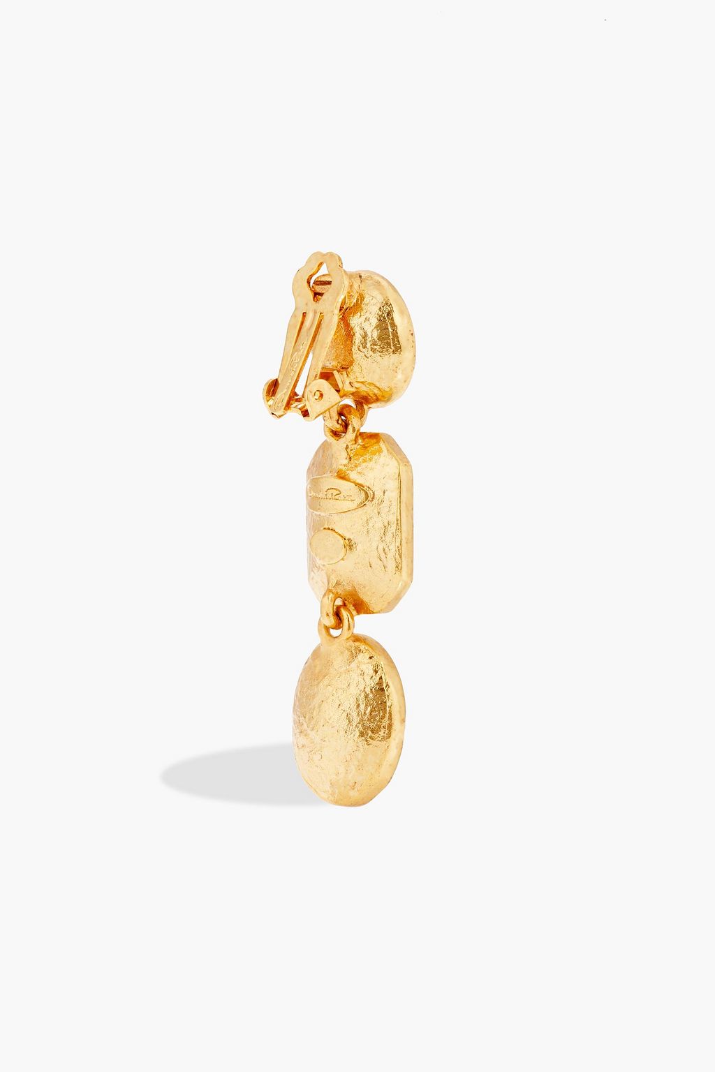 OSCAR DE LA RENTA Gold-tone crystal clip earrings