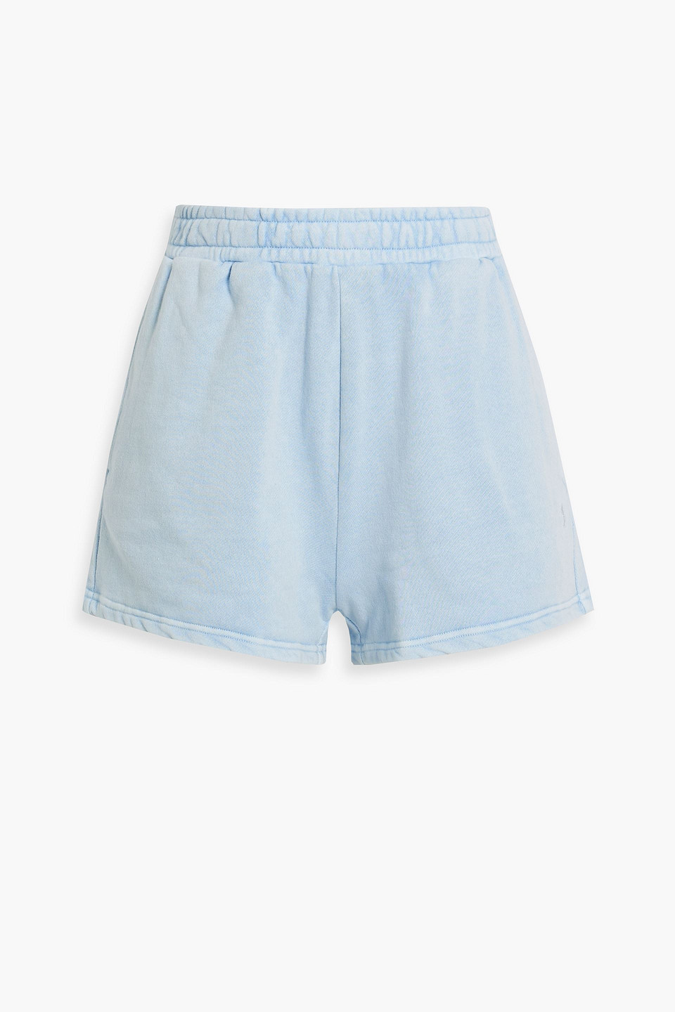 Ksubi Trak Embroidered French Cotton-terry Shorts In Light Blue