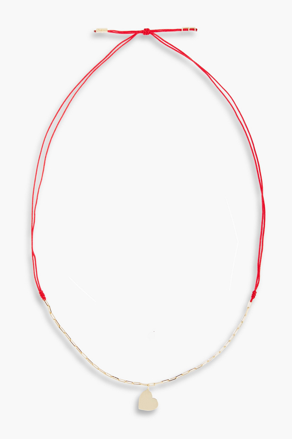 Charms Company 14-karat gold and cord necklace