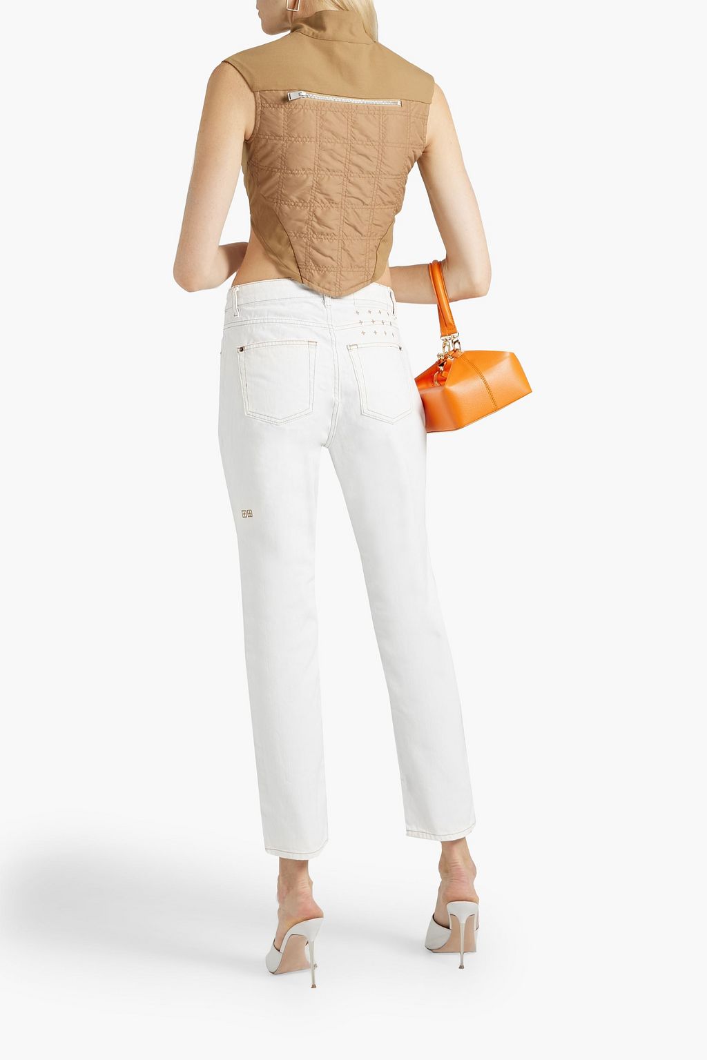 KSUBI Embroidered mid-rise slim-leg jeans