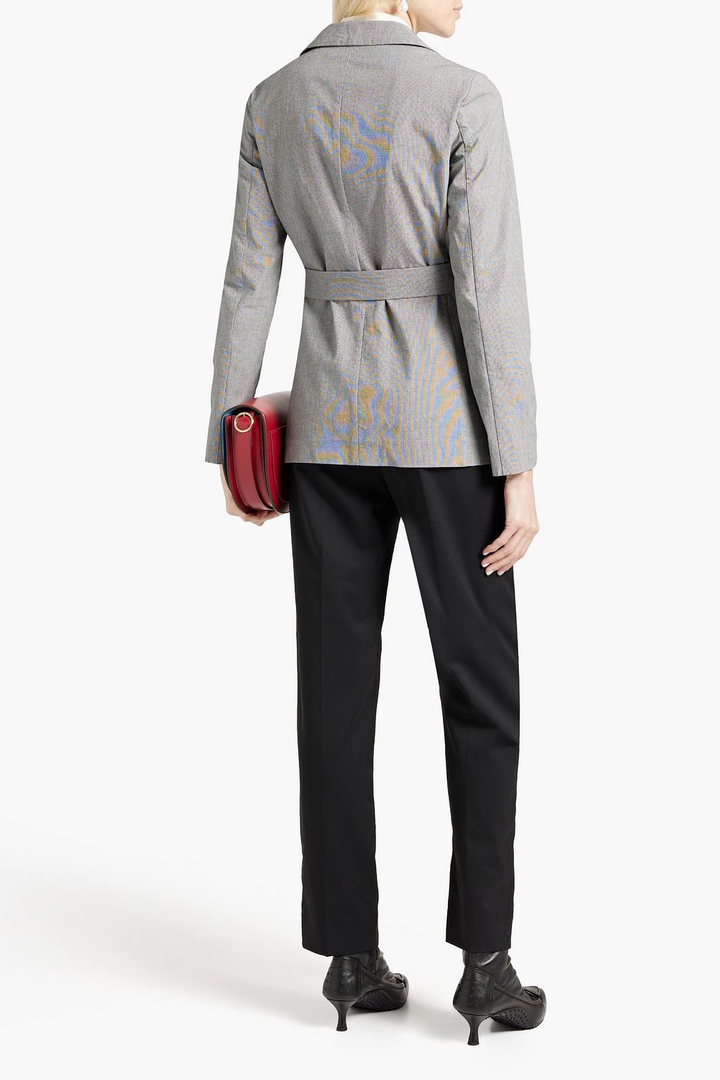 FABIANA FILIPPI Belted houndstooth cotton blazer | THE OUTNET