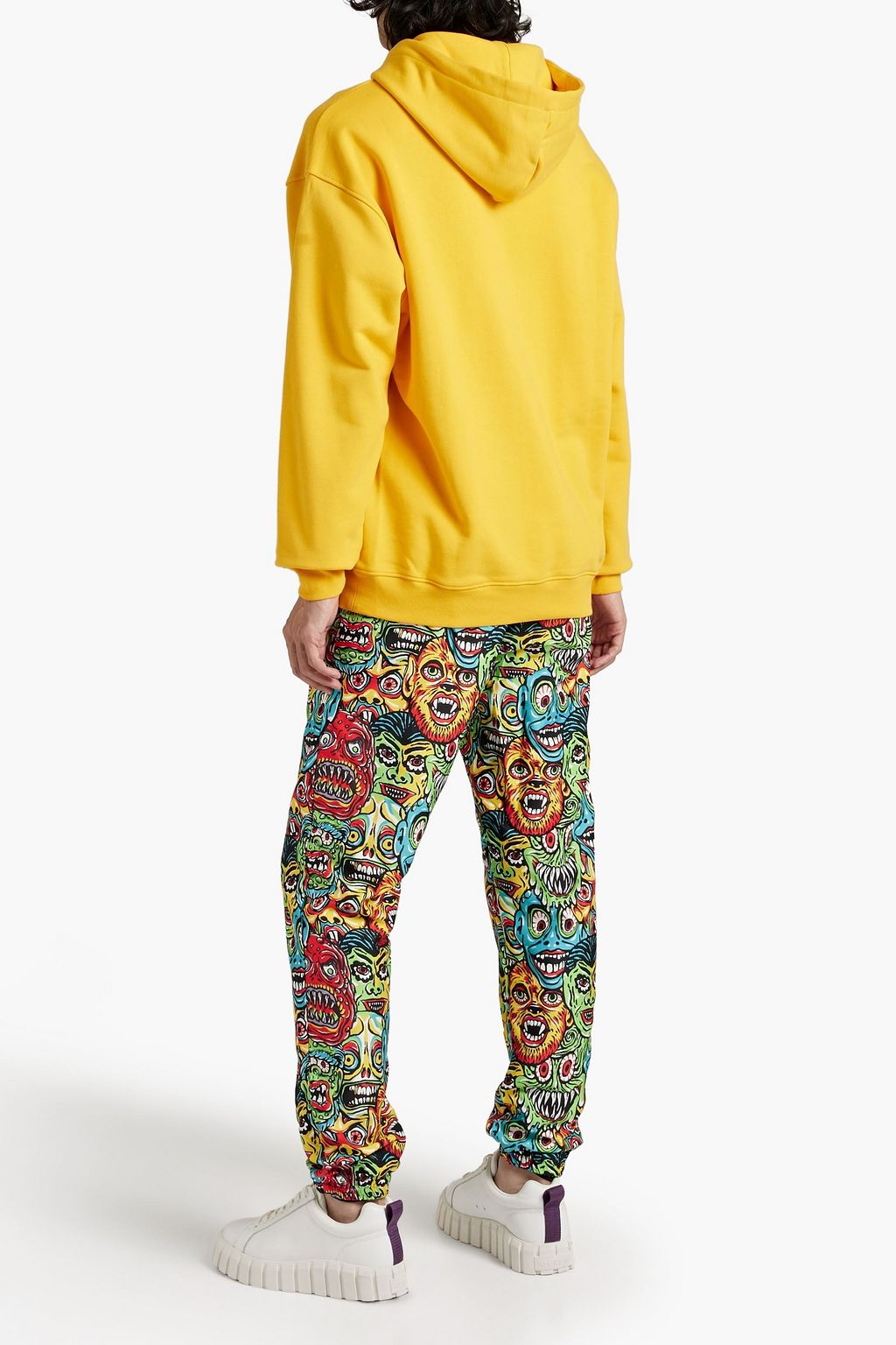 MOSCHINO Embroidered French cotton-terry hoodie