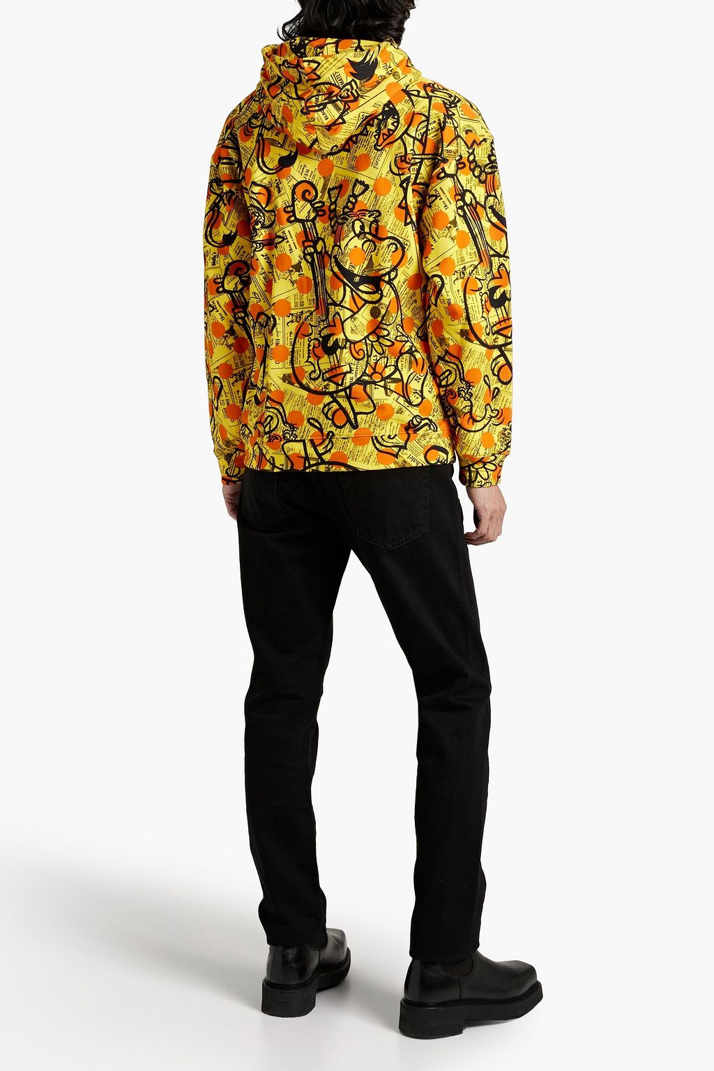 MOSCHINO Printed French cotton-terry hoodie
