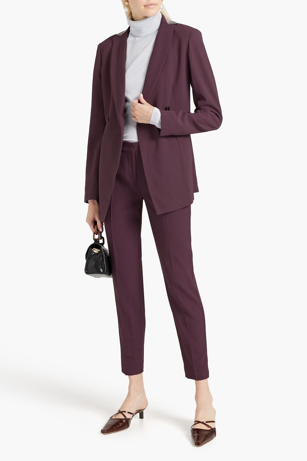 FABIANA FILIPPI Double-breasted merino wool-blend blazer
