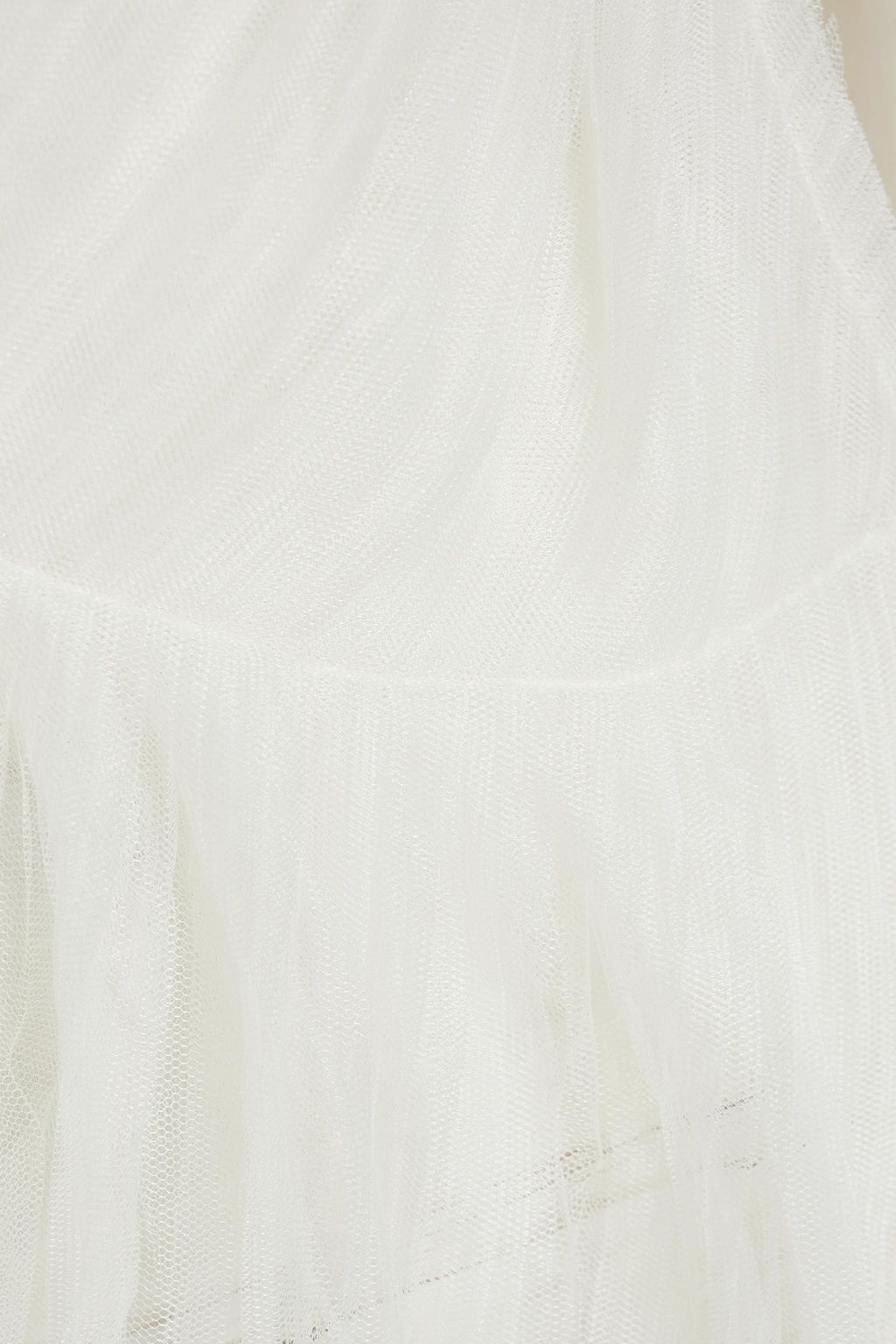 FABIANA FILIPPI Asymmetric pleated tulle and linen-blend top