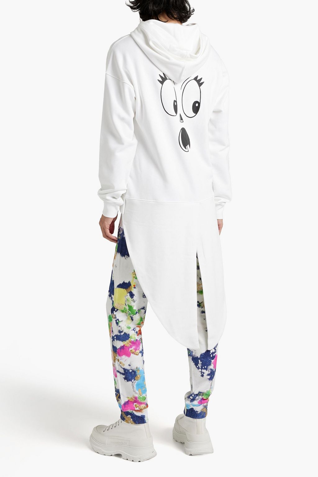 MOSCHINO Tapered printed twill drawstring pants