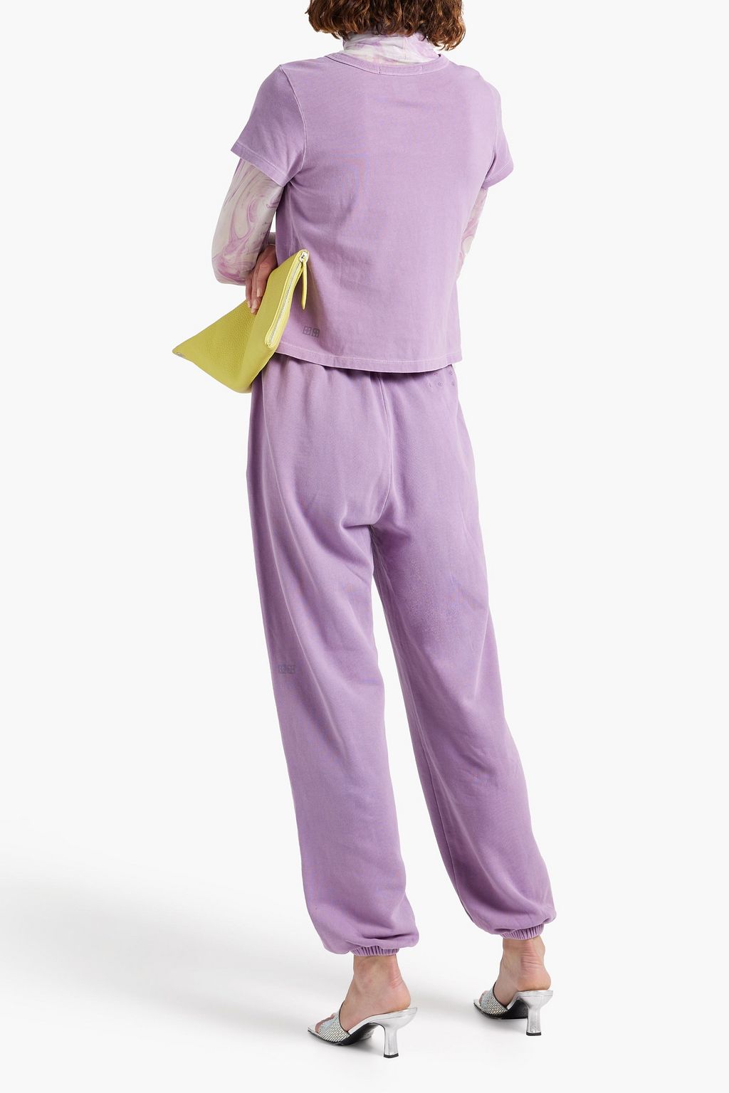 Lavender Embroidered cottonjersey Tshirt KSUBI THE