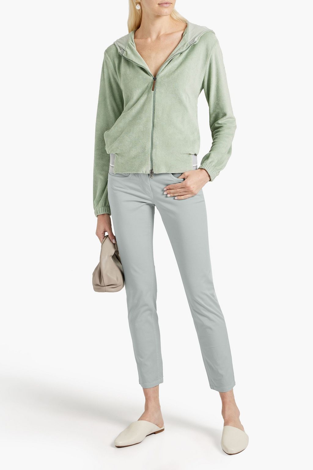 FABIANA FILIPPI Cropped cotton-blend twill slim-leg pants