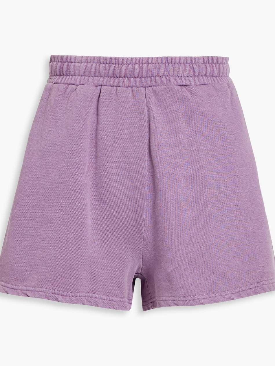 trak embroidered french cotton-terry shorts