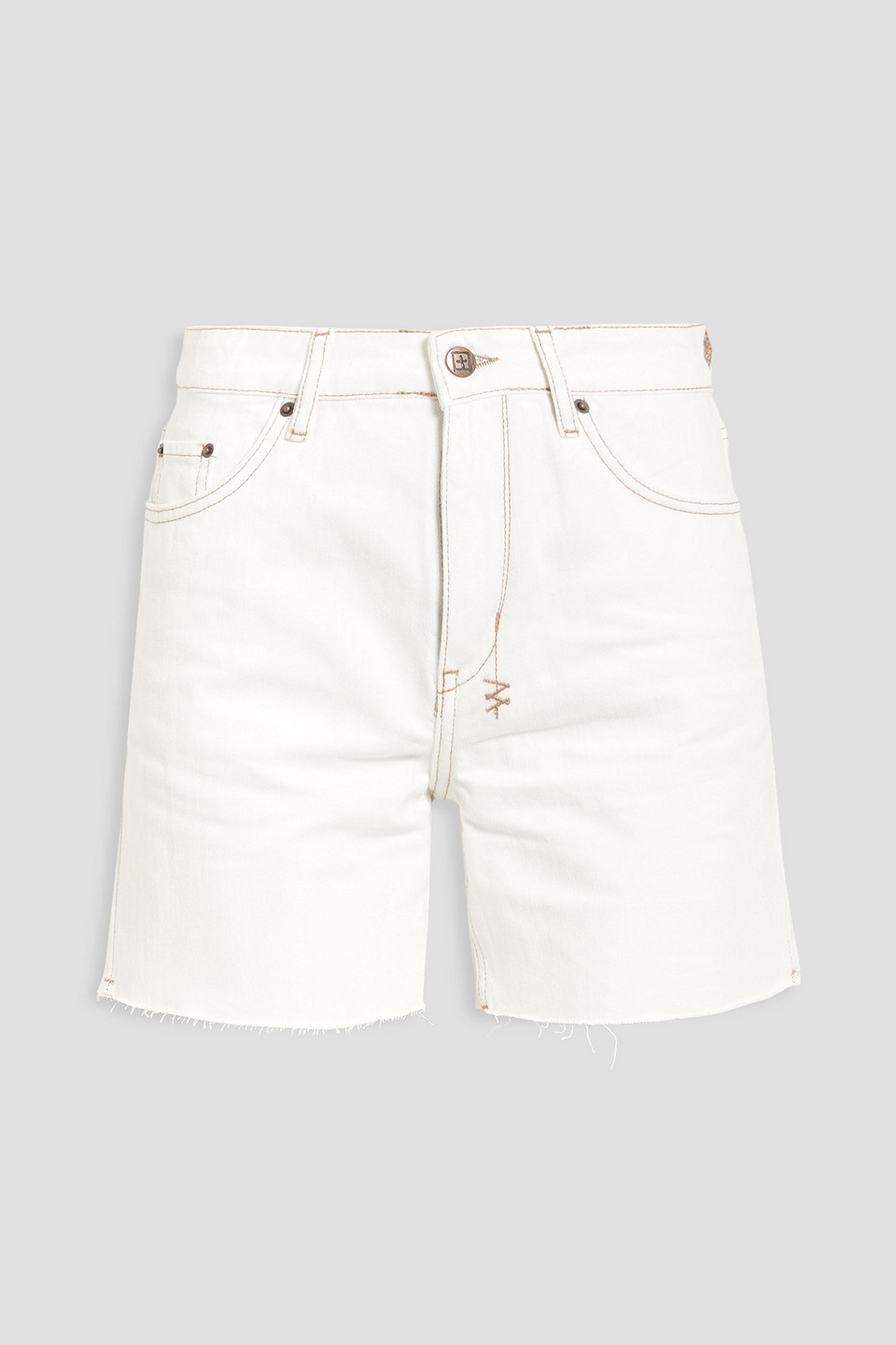 KSUBI RACER EMBROIDERED DENIM SHORTS,3074457345632513661