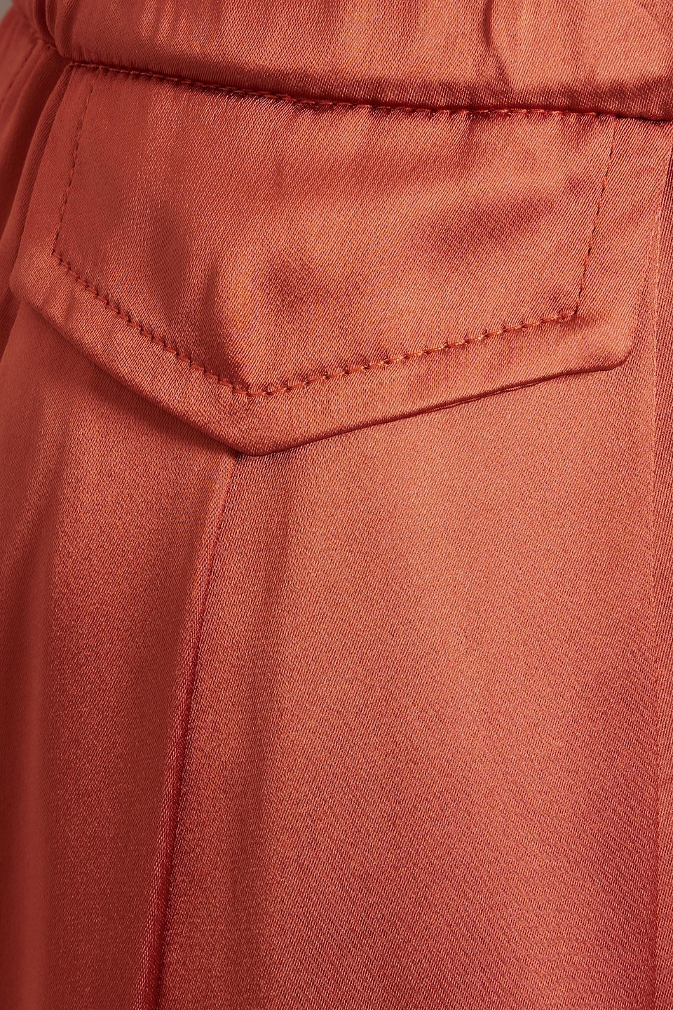 Fabiana Filippi Pleated Charmeuse Tapered Pants In Copper