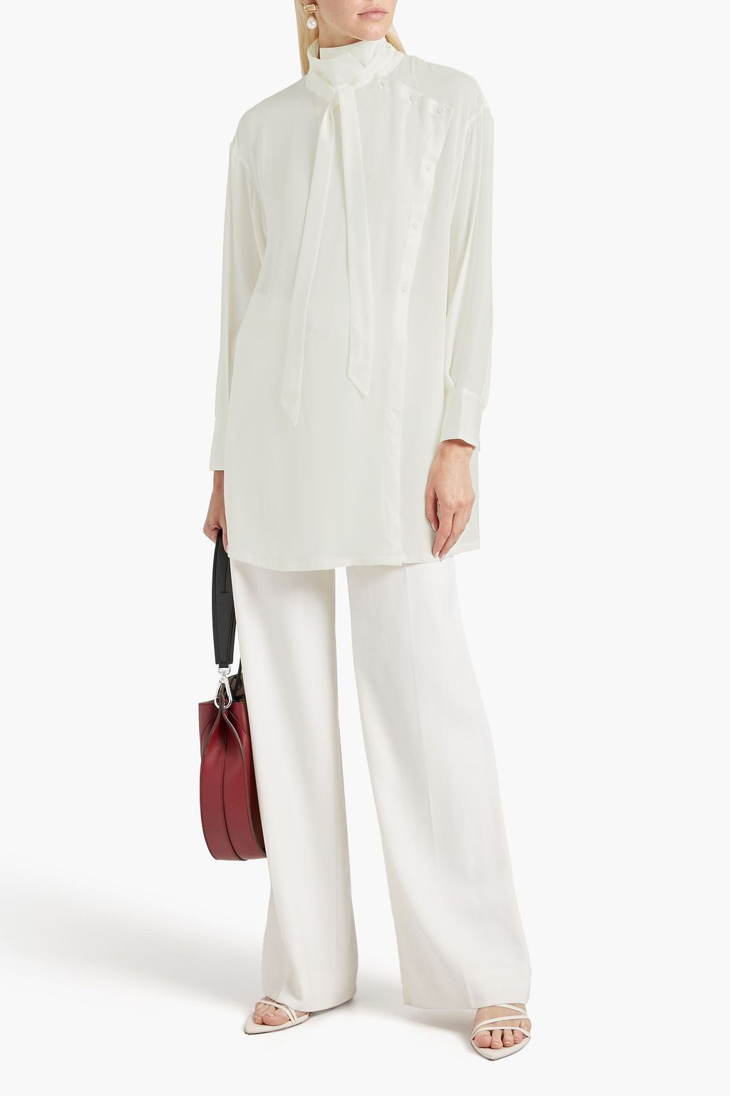 FABIANA FILIPPI Silk-blend crepe blouse