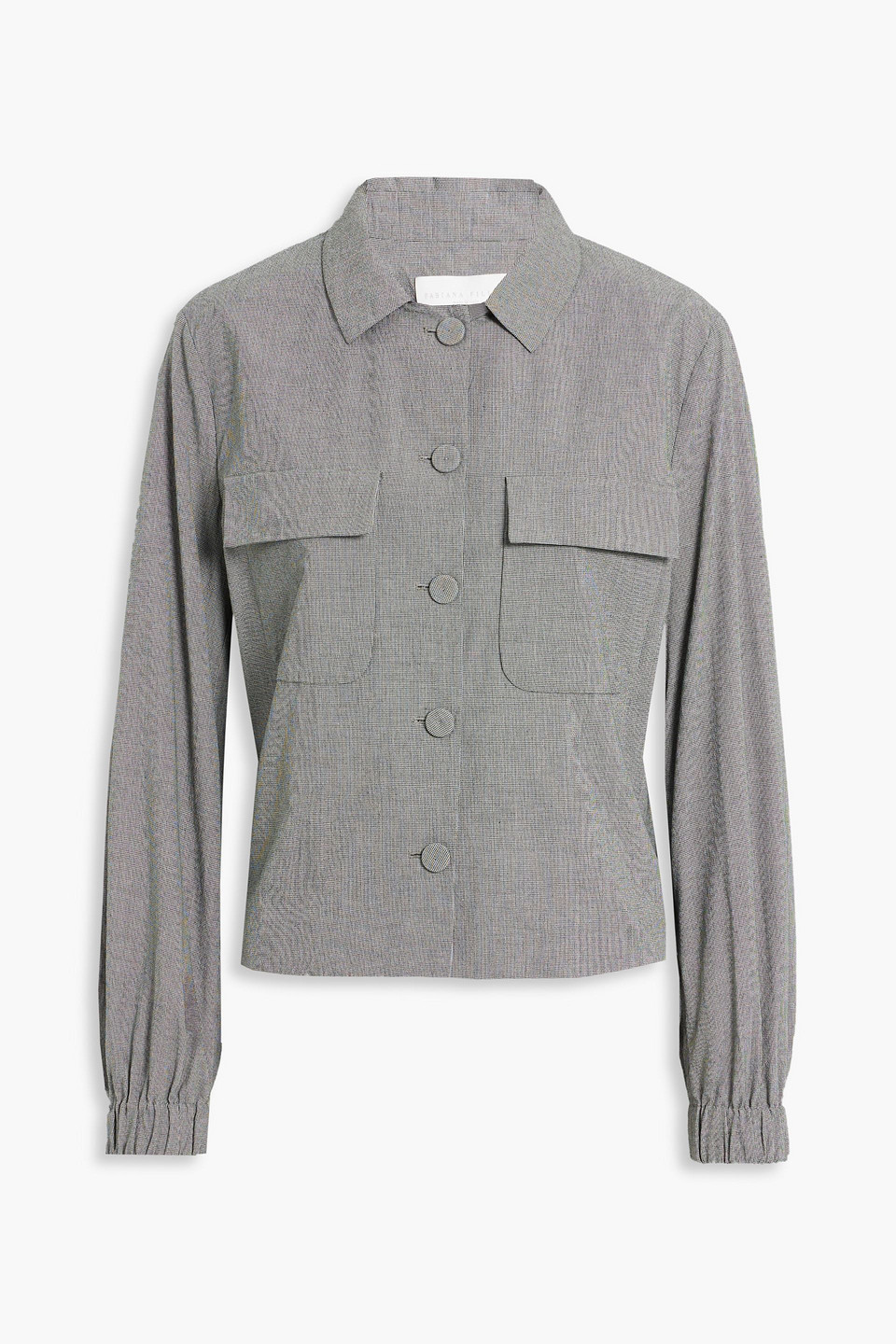 Fabiana Filippi Houndstooth Cotton Jacket In Black