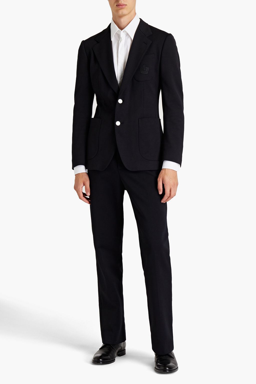 DOLCE & GABBANA Embroidered cotton-blend blazer