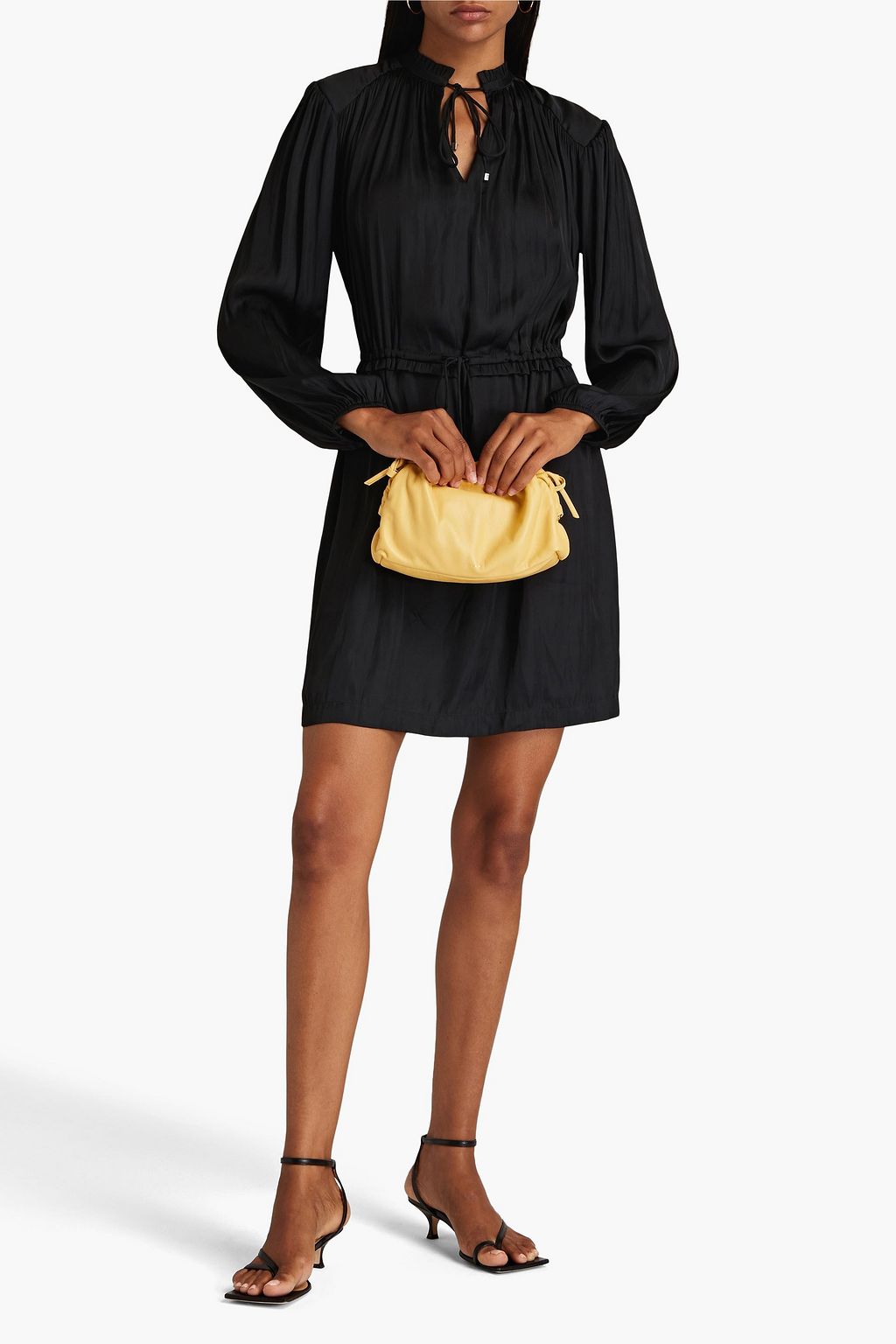 CLAUDIE PIERLOT Pleated gathered satin mini dress