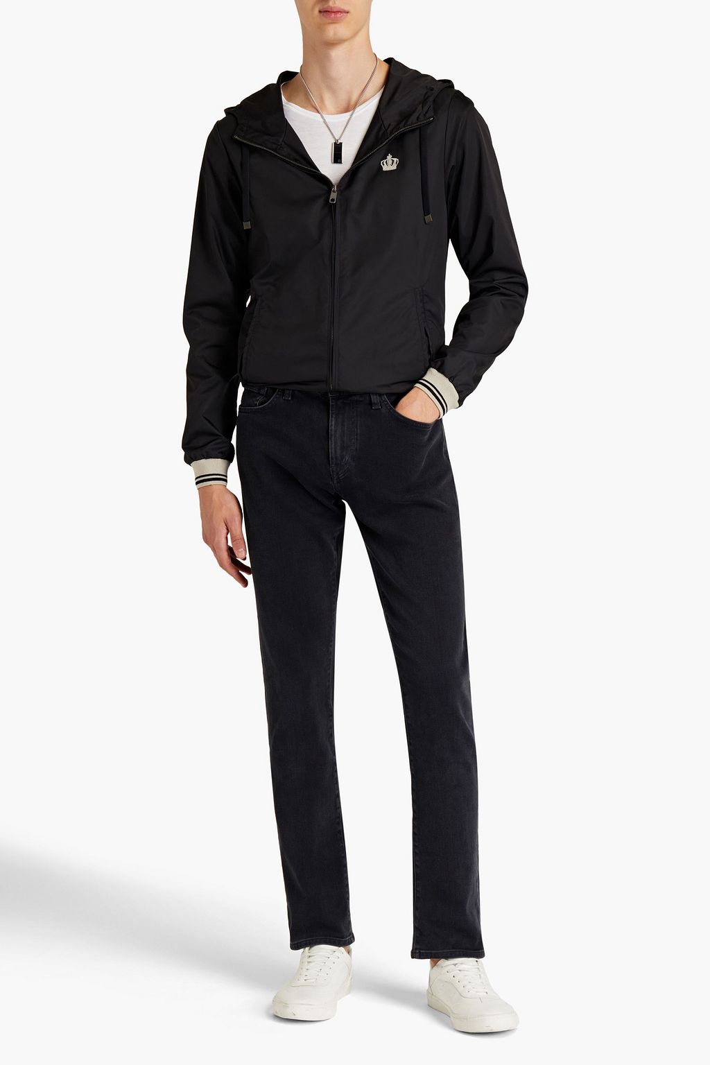 DOLCE & GABBANA Embroidered shell hooded jacket