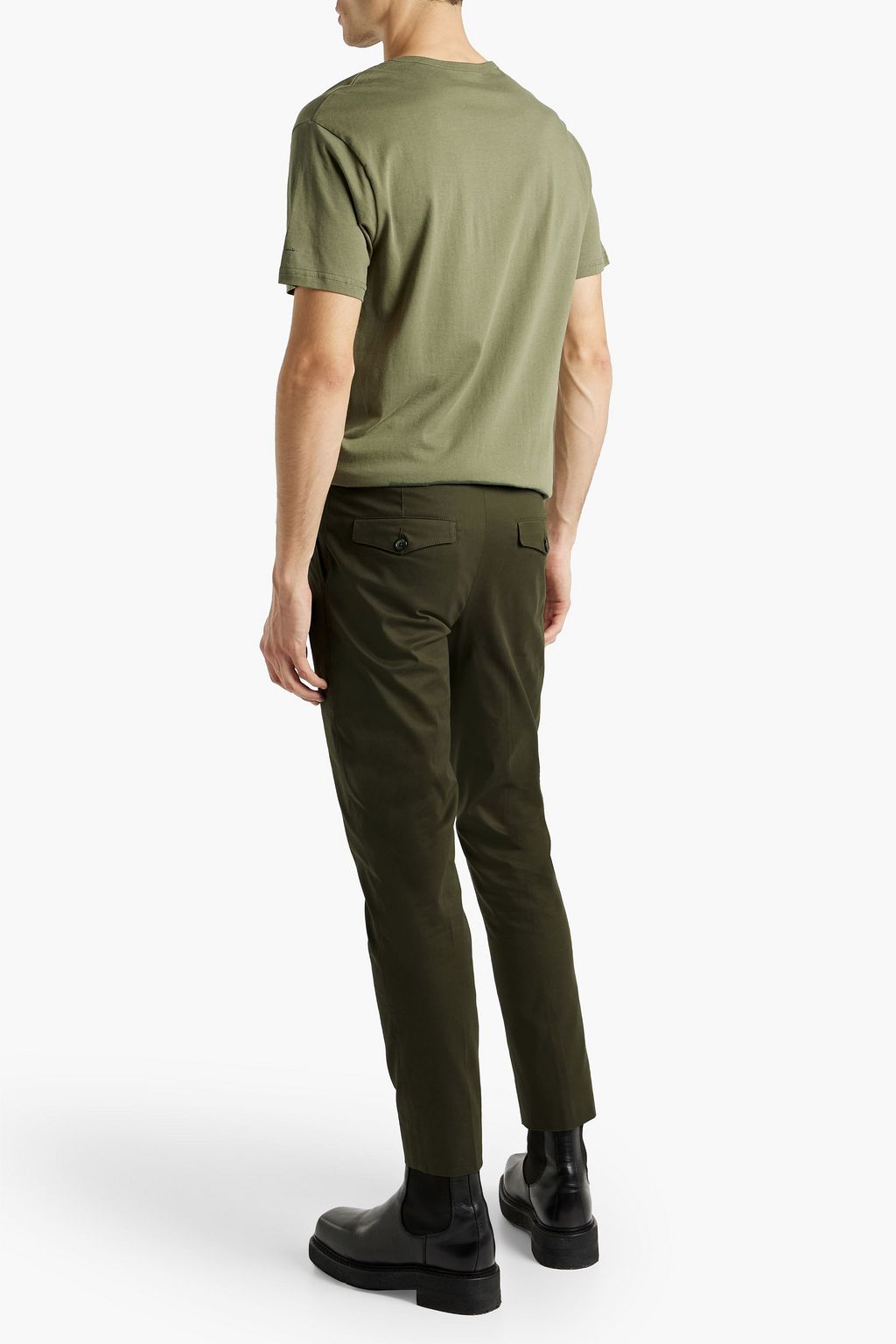 DOLCE&GABBANA Tapered stretch-cotton piqué pants