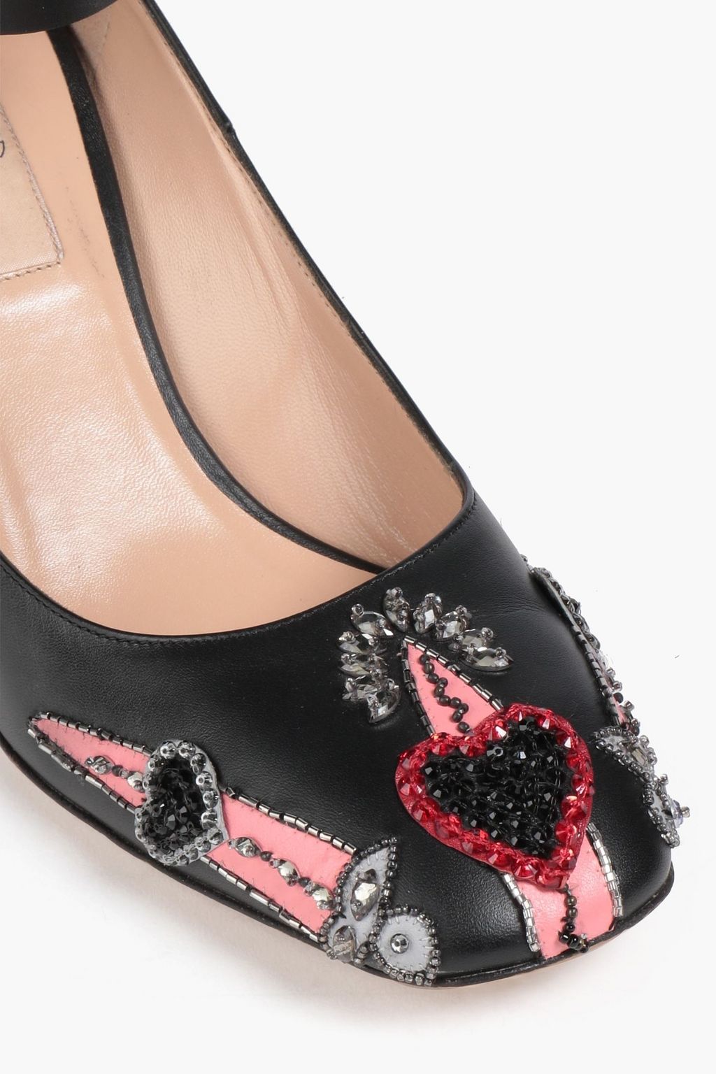 VALENTINO GARAVANI Love Blade embellished leather pumps