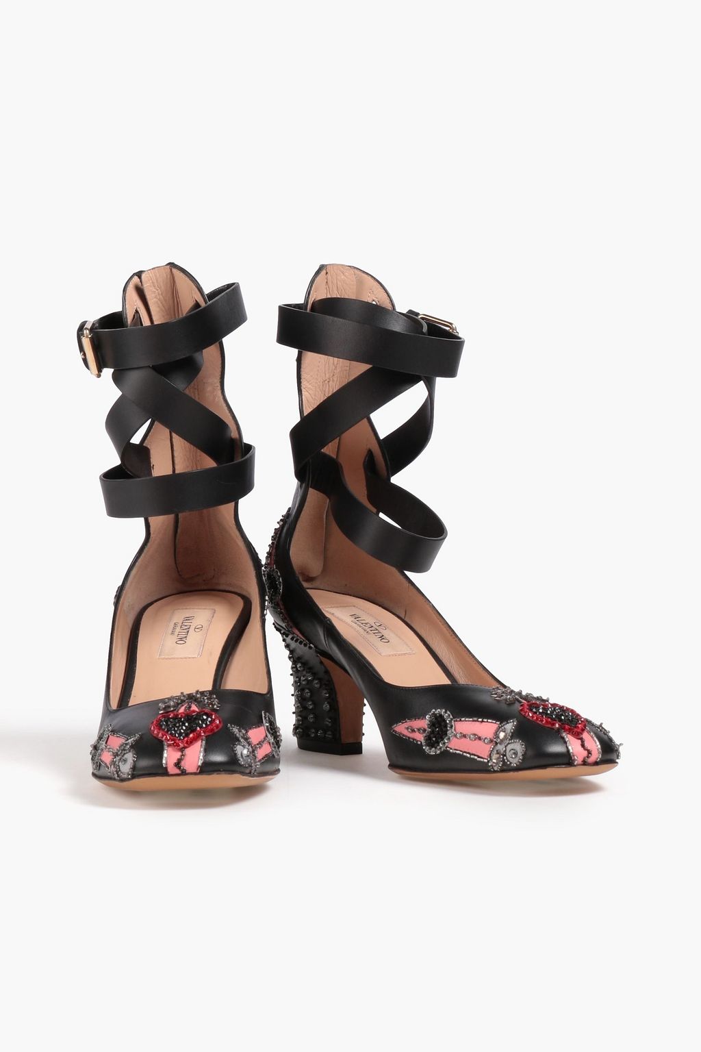 VALENTINO GARAVANI Love Blade embellished leather pumps