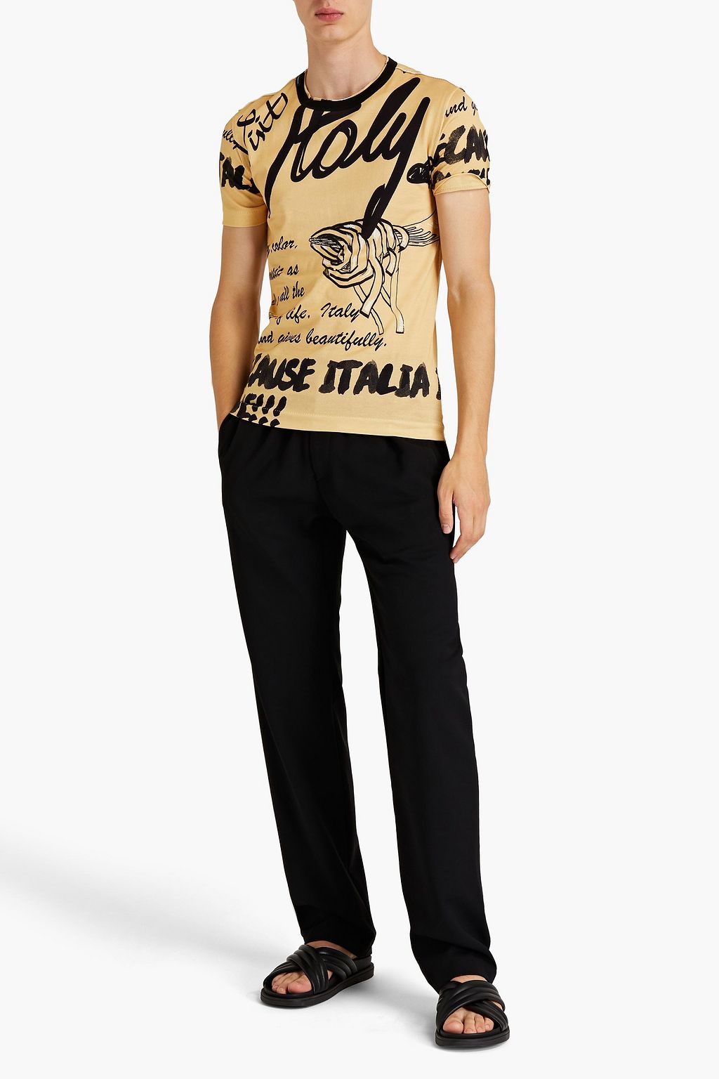 DOLCE & GABBANA Slim-fit printed cotton-jersey T-shirt