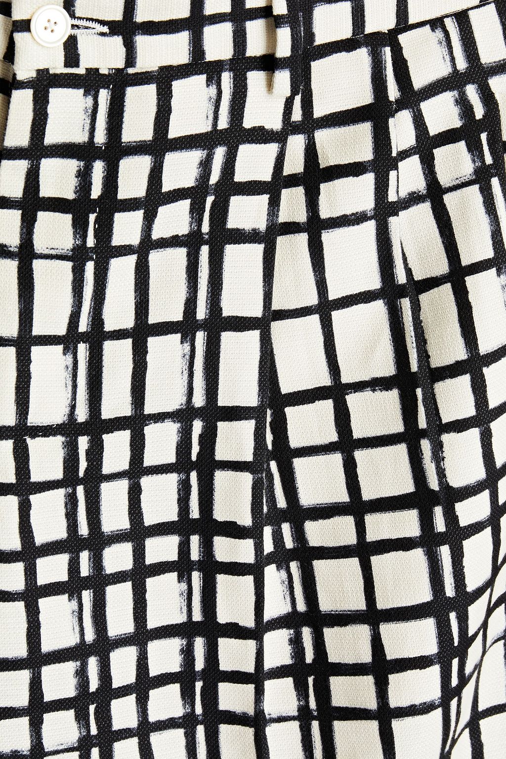 DOLCE & GABBANA Checked cotton and linen-blend canvas shorts