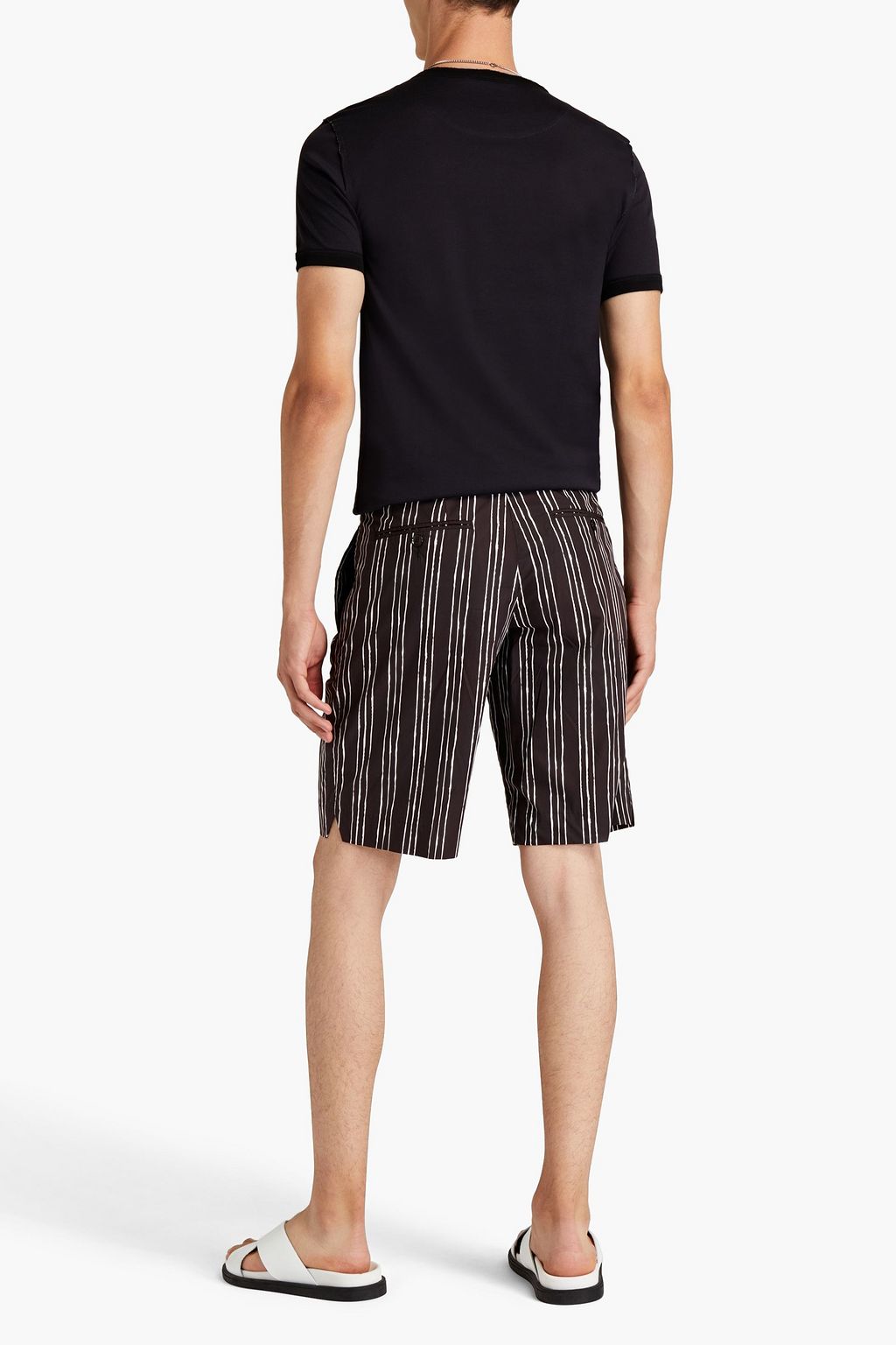 DOLCE & GABBANA Striped cotton-poplin shorts