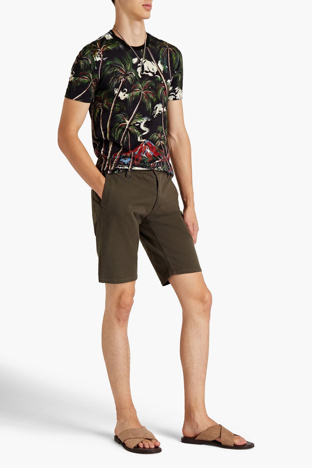 DOLCE & GABBANA Slim-fit printed cotton-jersey T-shirt