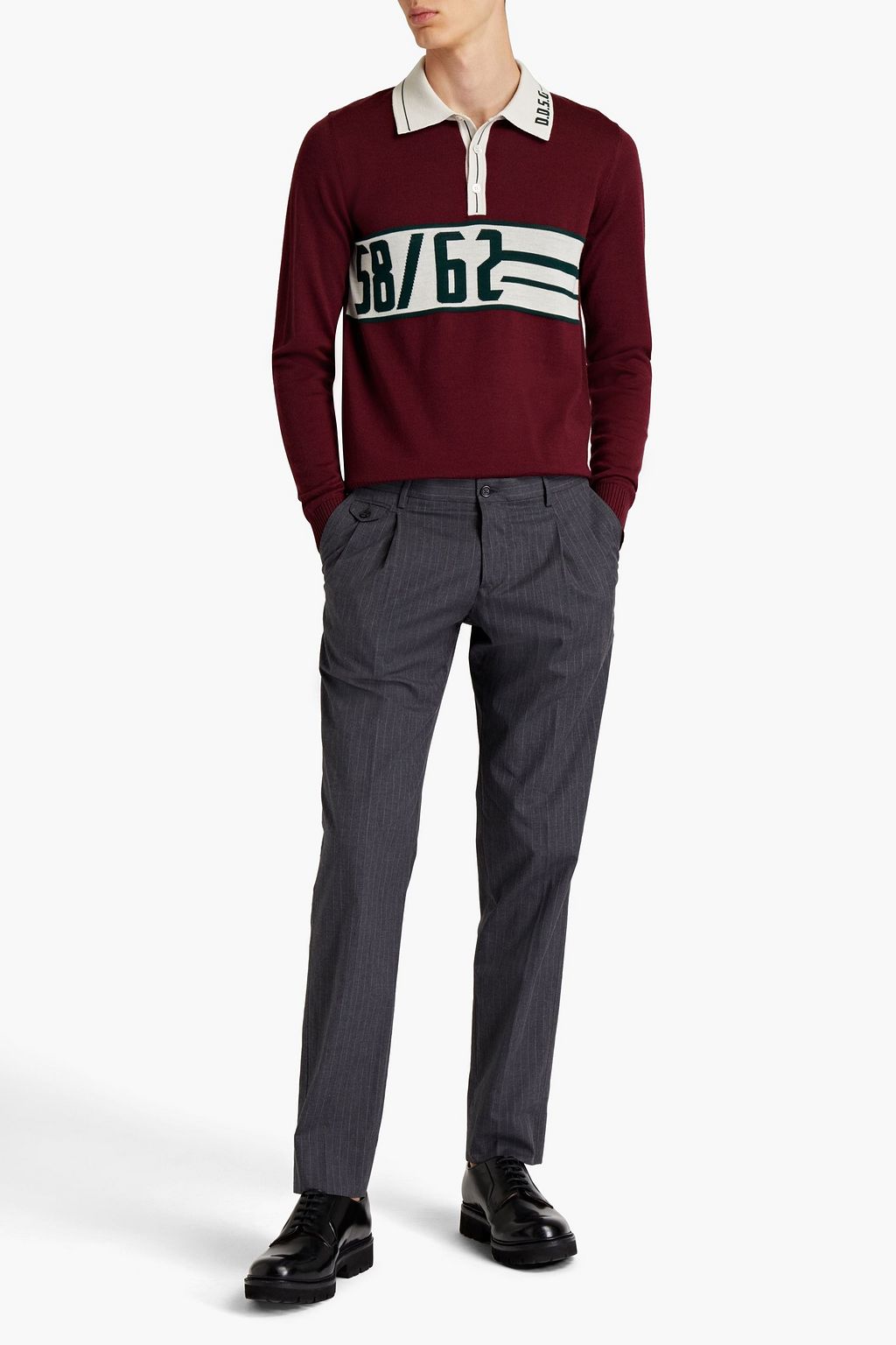 DOLCE & GABBANA Wool-jacquard polo shirt