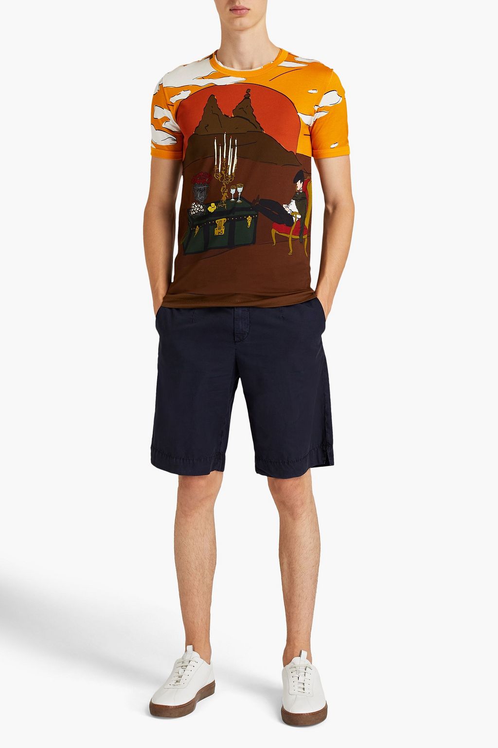 DOLCE & GABBANA Slim-fit printed cotton-jersey T-shirt