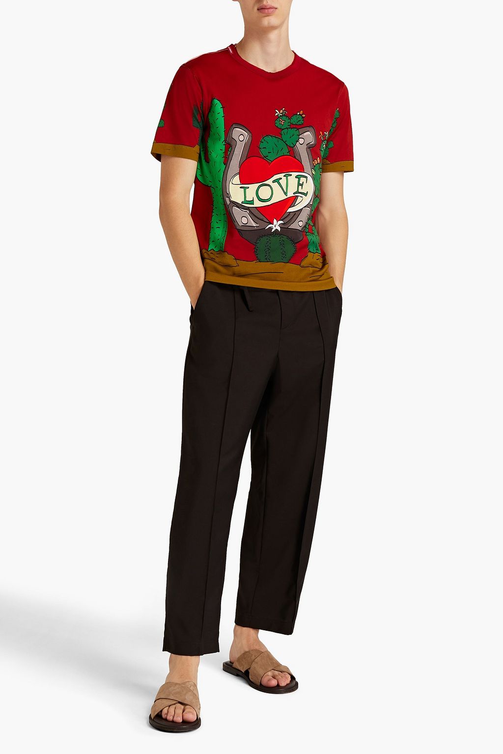 DOLCE&GABBANA Printed cotton-jersey T-shirt