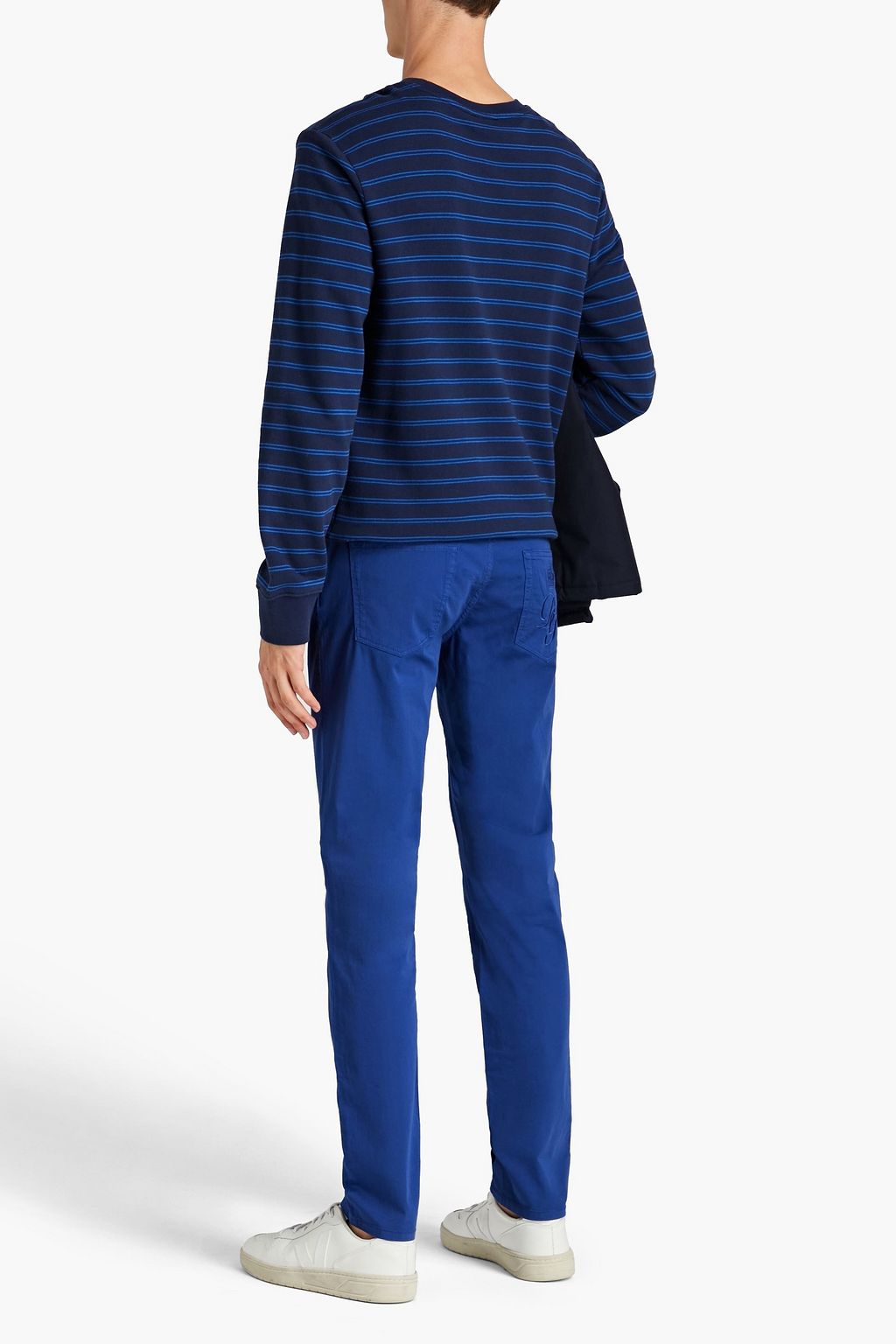 DOLCE & GABBANA Skinny-fit embroidered stretch-cotton twill pants