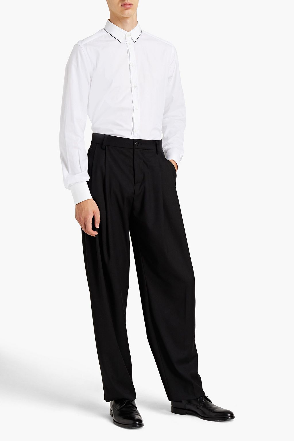 DOLCE & GABBANA Cotton and silk-blend poplin shirt